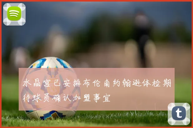 水晶宫已安排布伦南约翰逊体检期待球员确认加盟事宜